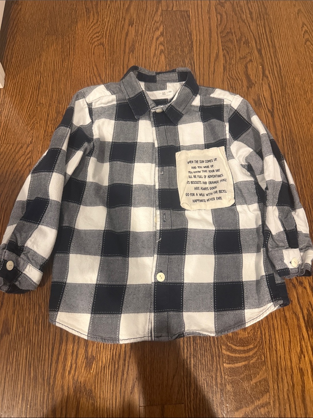 Zara Black and White Plaid Button-Down Shirt